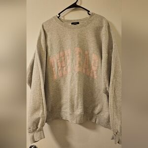 EUC! The Bar Light Heather Gray Sweatshirt w/ Blush Letters - XL